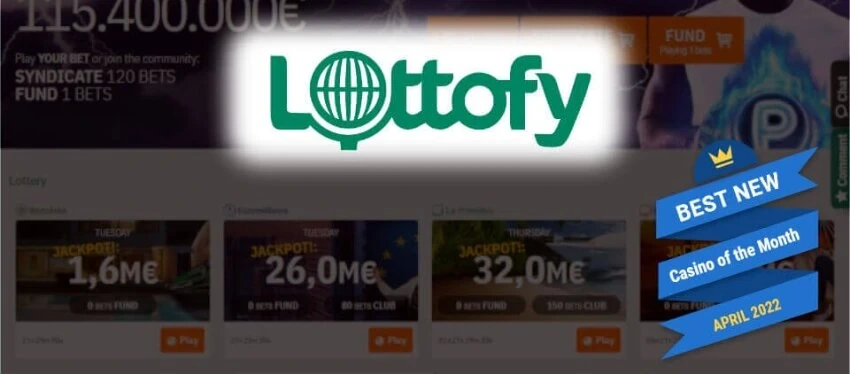 Lottofy has been chosen as Best New Casino of the Month by Casinoslists.com